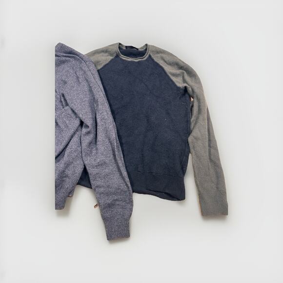 Crafters Lot 3 Cashmere Sweaters Flawed Cutters Crafts Upcycle Green, Gray, Blue - Picture 2 of 4